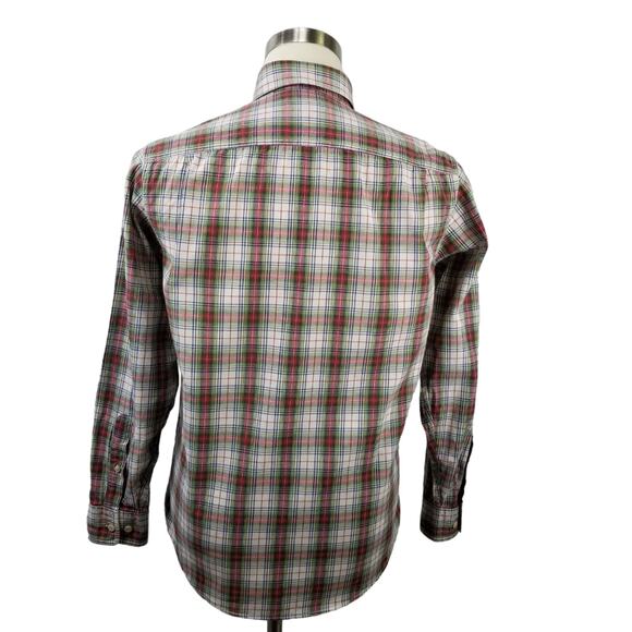 Land's End Red Green Blue Yellow White Plaid Vintage Button Down Shirt S 14 - Picture 2 of 7